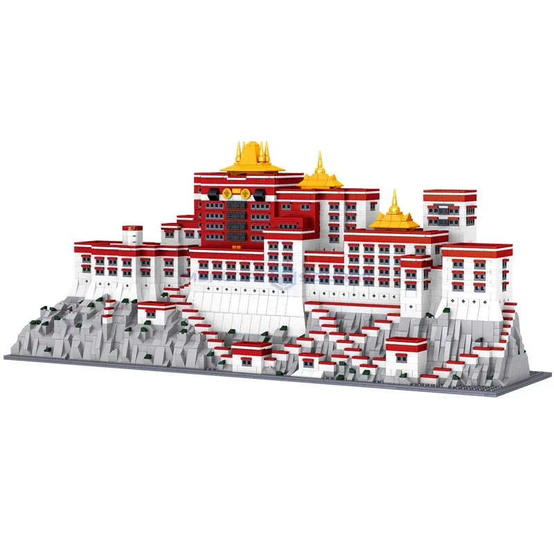 Tibet Potala Palace Model Building Blocks MOC QL0960 Chinese Style Architectural Street Scene Landmark Bricks Education Toy Gift