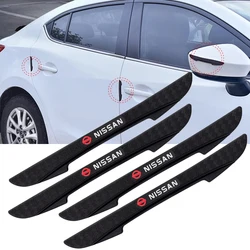 4pcs Universal Car Door strips Anti Scratch Sticker Carbon Fiber Edge Protective Strips For Nissan Patrol Navara Mic Nismo Teana