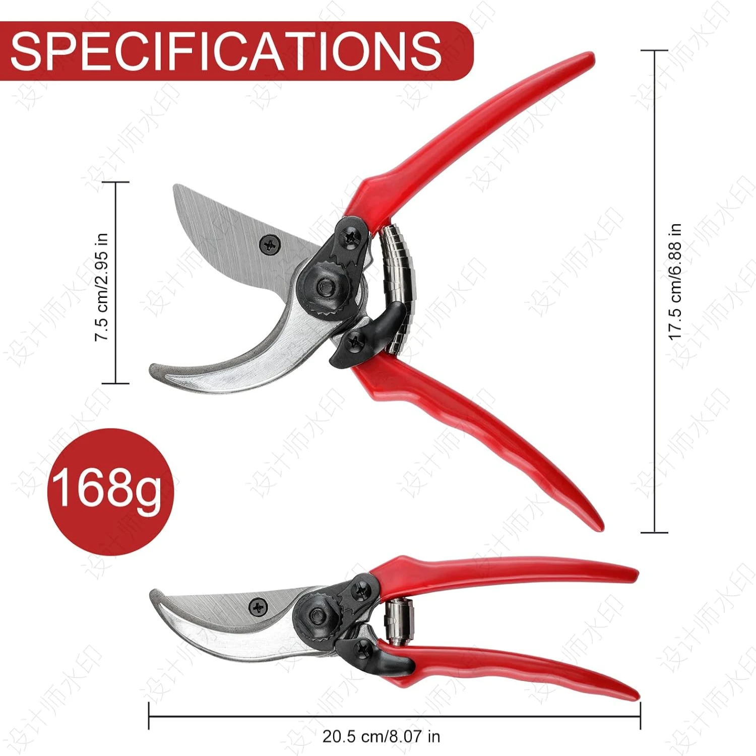 Ideal Professional Gardening Scissors Set - 1 Pack of 10 Inch Stainless Steel Hand Pruner for Tree Trimmers, Secateurs, Clippers