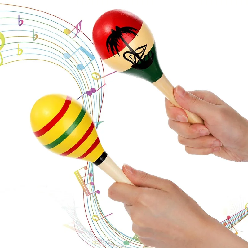 5 قطعة Maracas اليد قرع خشخيشات الطفل الآلات الموسيقية مونتيسوري ألعاب خشبية الرمال المطرقة شاكر فييستا حفلة الحسنات