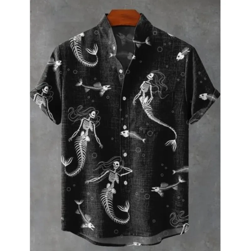 Men's Casual Shirt Top 3D Printed Pattern Shirt Men's Linen Camisa Negra Hombre Camisa Masculino De Luxo Camisas De Vestir Para