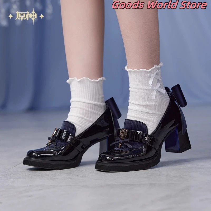 

Original Furina Theme Impression Series Mid heel Splicing loafers Mihoyo Genshin Impact Furina Cosplay Anime Role Play Shoe Gift