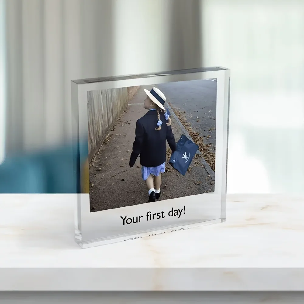 Custom Acrylic Photo,Personalized Text Picture Frame Family Couple Photo Desktop Ornament Anniversary Birthday Memorial Gift image 5