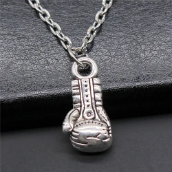 Fashion Antique Silver Color 22x10x6mm Boxing Gloves Charms Pendant Necklace For Women Lady Girl Jewelry Gift