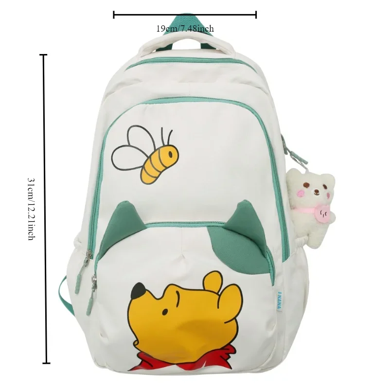 Japanese Ins Middle School Students Winnie The Pooh Schoolbag Kawaii Cartoon Large Capacity Female Cute Leisure Travel Backpack