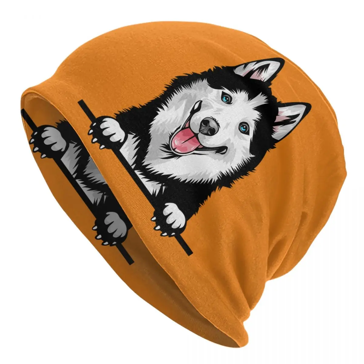 Siberian Husky Skullies Beanies Caps Unisex Winter Warm Knitted Hat Fashion Alaskan Malamute Dog Bonnet Hats Outdoor Ski Cap