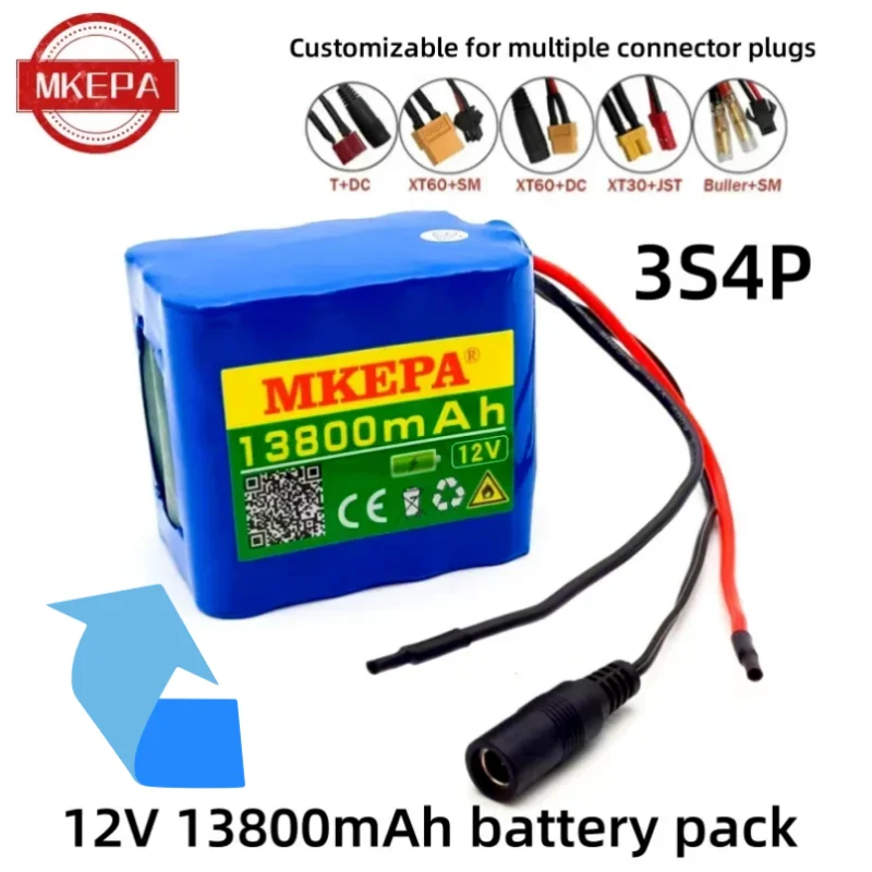 

3S4P 12V 13.8Ah 18650 Rechargeable Lithium Battery Widely Used: Instruments Led Lighting Traffic Signs Ship UAV Speaker Etc