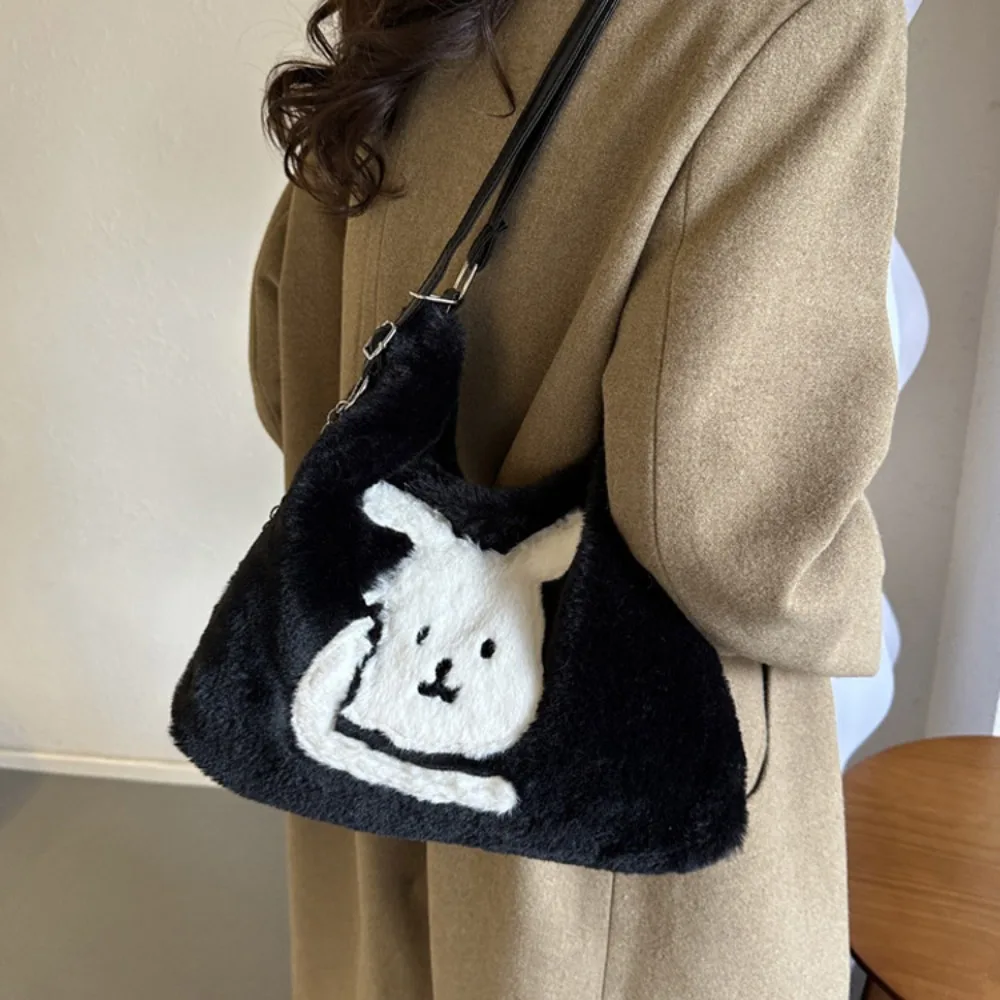 Handbag Plush Shoulder Bag Portable Fluffy Large Capacity Tote Package Bag Little Bear Plush Bear Tote Bag Autumn and Winter