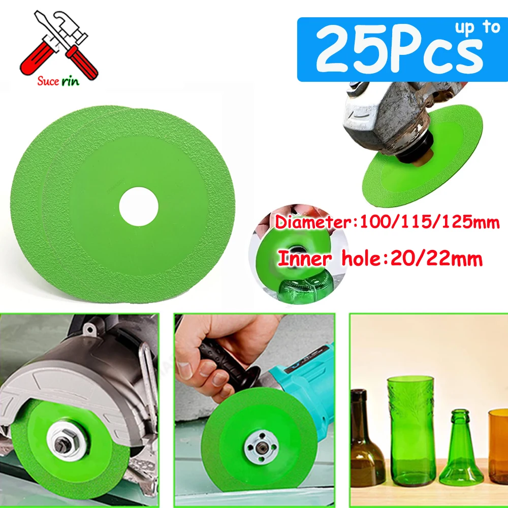 1-25pcs 100/115/125mm Glass Ceramic Cutting Disc Diamond Wine Bottles Saw Blade Jade Crystal Grinding Chamfering Cutting Blade