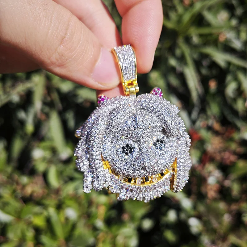 

Хип-хоп 3A+ CZ Stone Paved Bling Iced Out Мультфильм Девушка Аватар Кулон Ожерелье для Мужчин Клубный Рэпер Ювелирные Изделия Золото Серебро Цвет
