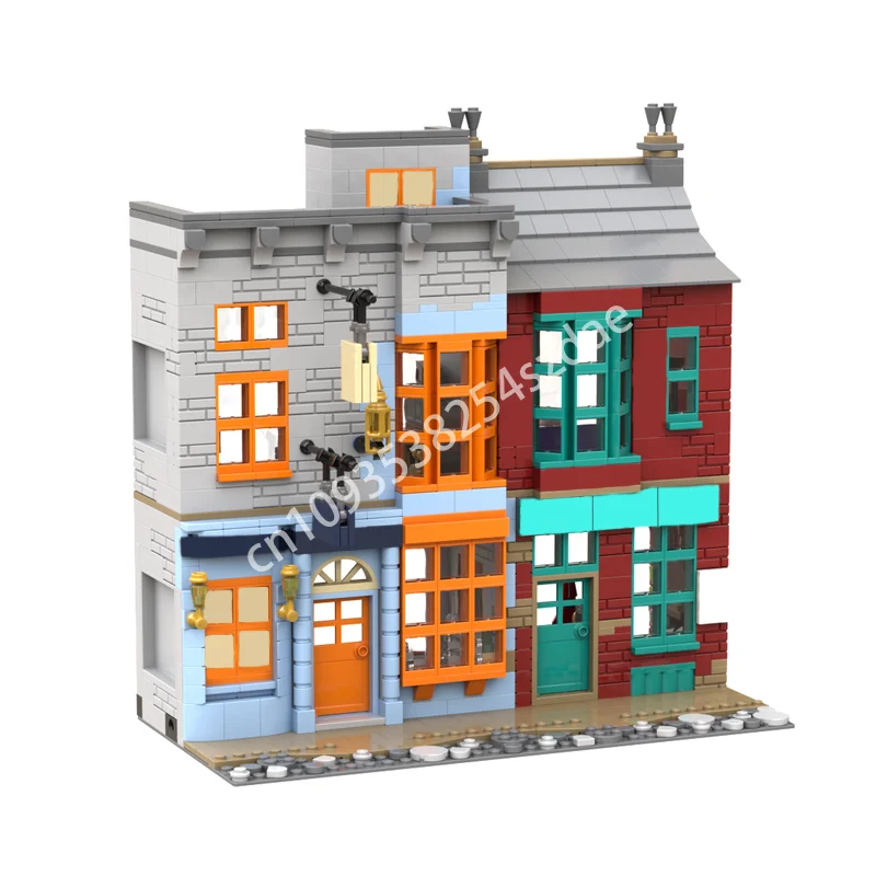 

1070PCS MOC Globus Mundi Travel Agents and Dr Filibusters Fireworks Architecture Building Model Assembly Children Festival Gift