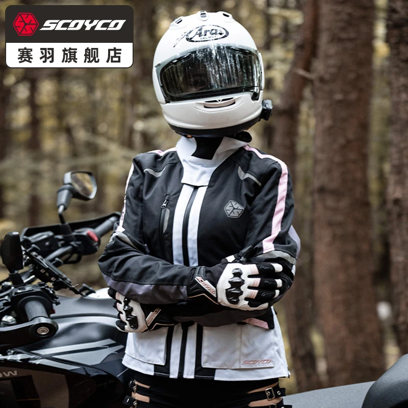 SCOYCO Motorcycle Jacket Pants Suit Cold-proof Waterproof Winter Windproof Women Motorbike Riding Motocross Jackets CE Anti-fall