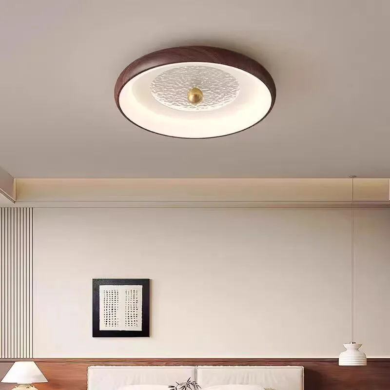 Medieval style master bedroom ceiling lamp, vintage ceiling lamp, walnut colored full spectrum eye friendly study lamp