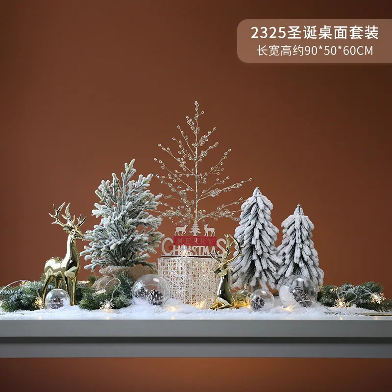 Plateau de table pour arbre de noël, ornements, scène de décoration de noël, paquet de déguisement d'atmosphère festive