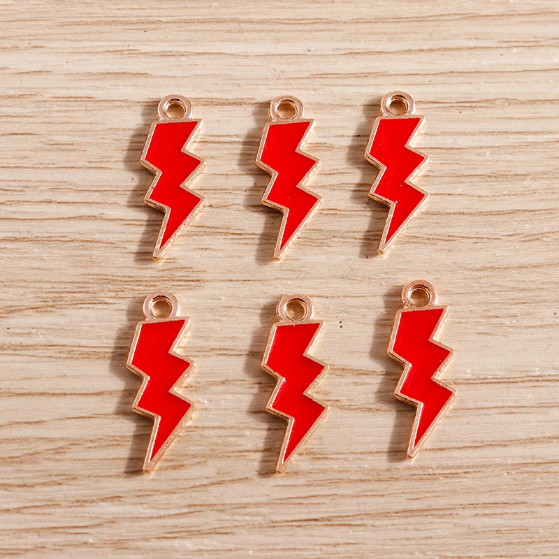10 Stück niedliche, bunte Emaille-Anhänger in Form von Blitz, Mond und Wolken für die Schmuckherstellung, Ohrringe, Anhänger, Halsketten, DIY-Bastelarbeiten und Accessoires. – Detail 11