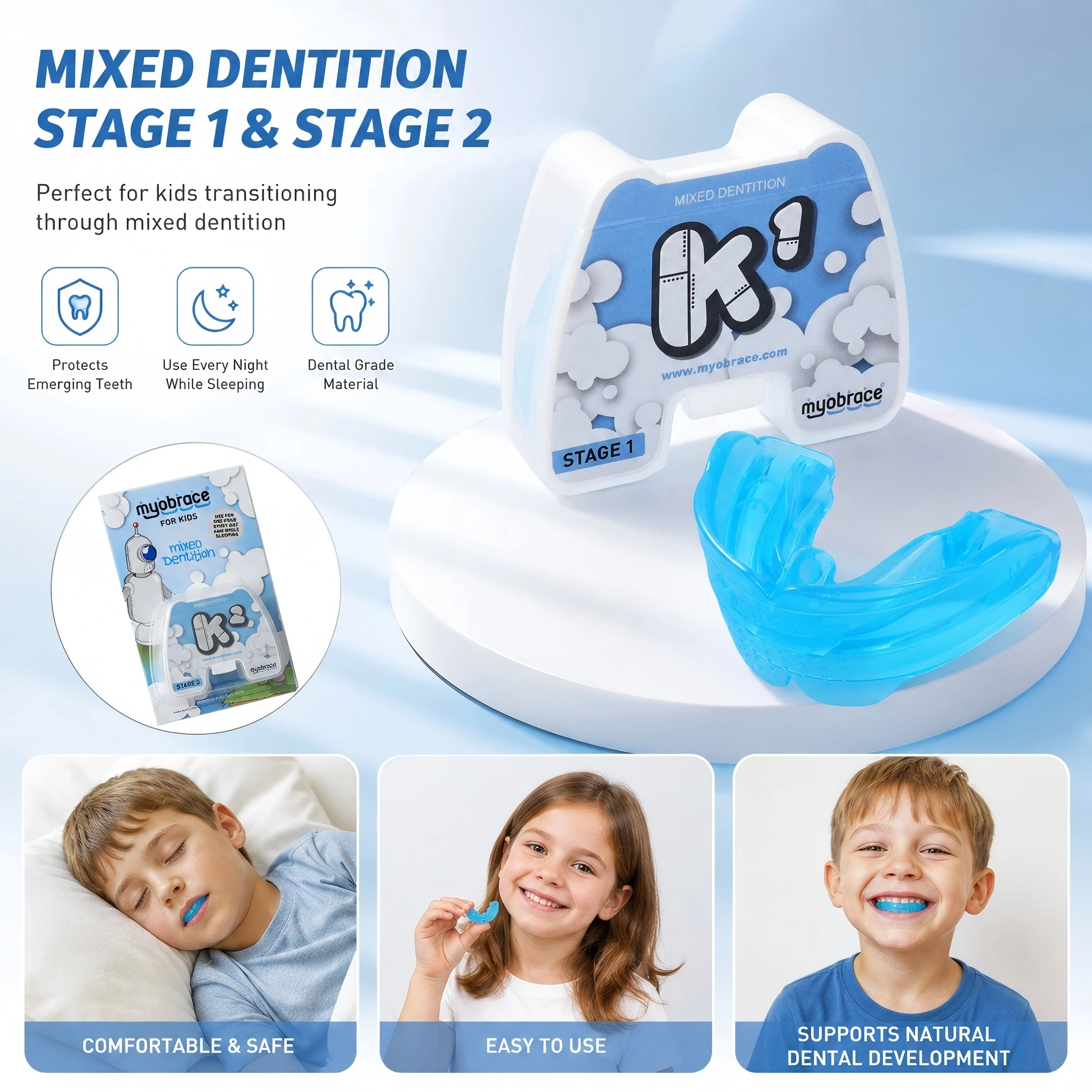 K1 K2, orthodontie dentaire MRC pour enfants, appareils orthodontiques pour enfants, forme de voûte, développement de la mâchoire chez les enfants de 6 à 10 ans