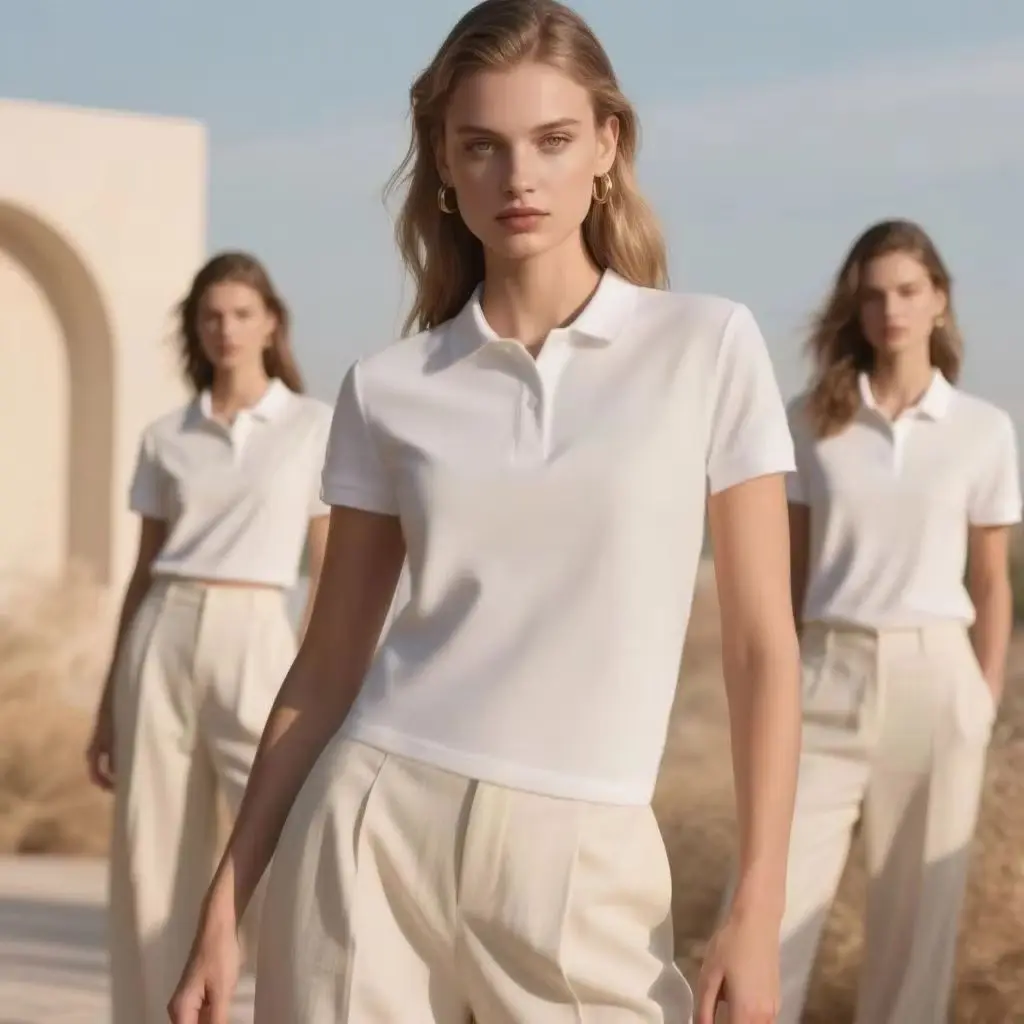 Women's Basic Solid Color Short-Sleeved POLO Shirts 2026 Summer Knitted Tops Daily Casual Models Can Be Machine Washed Clean