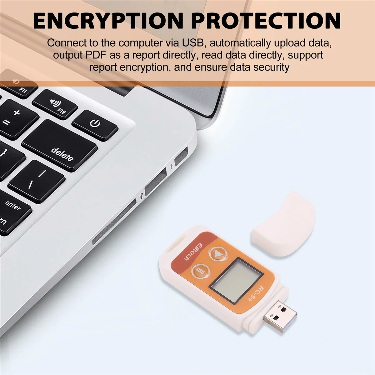 Elitech RC-5+ PDF USB-регистратор данных о температуре Многоразовый регистратор 32000 точек для холодильного оборудования, транспортировки холодной цепи