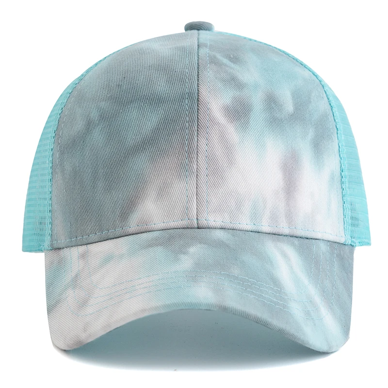 New Women Ponytail Cap Tie Dyeing Design Baseball Cap Female Streetwear Trucker Hats