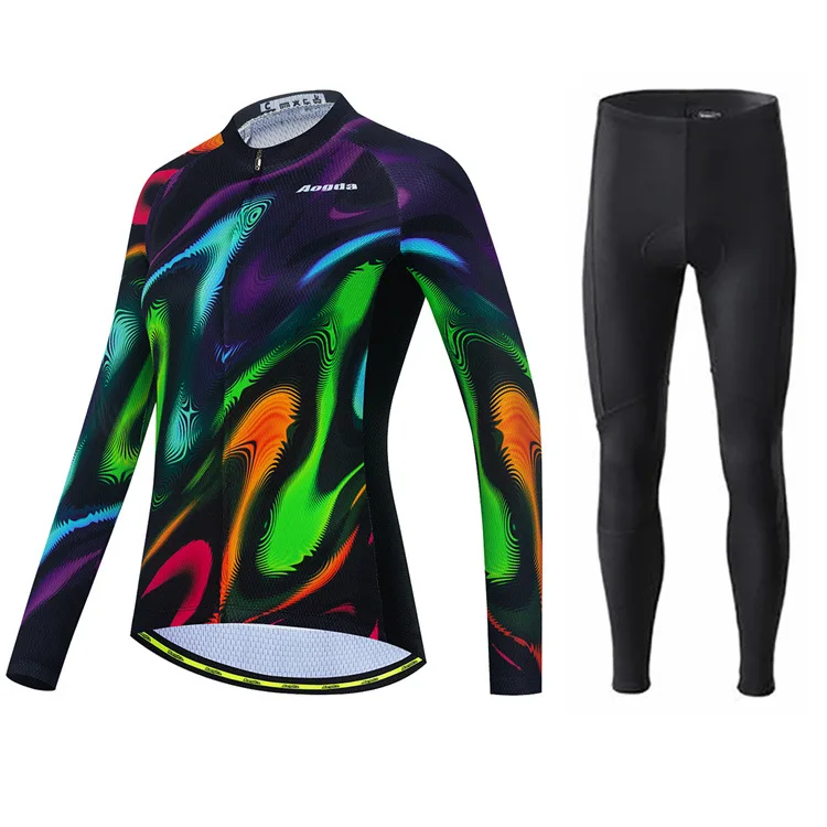 Cycling Clothing Men Long Pants Jersey Bike Set Summer Sleeve Men's Wear Outfit Bib Autumn Bicycle Sleve Clothes Suit Man Suits