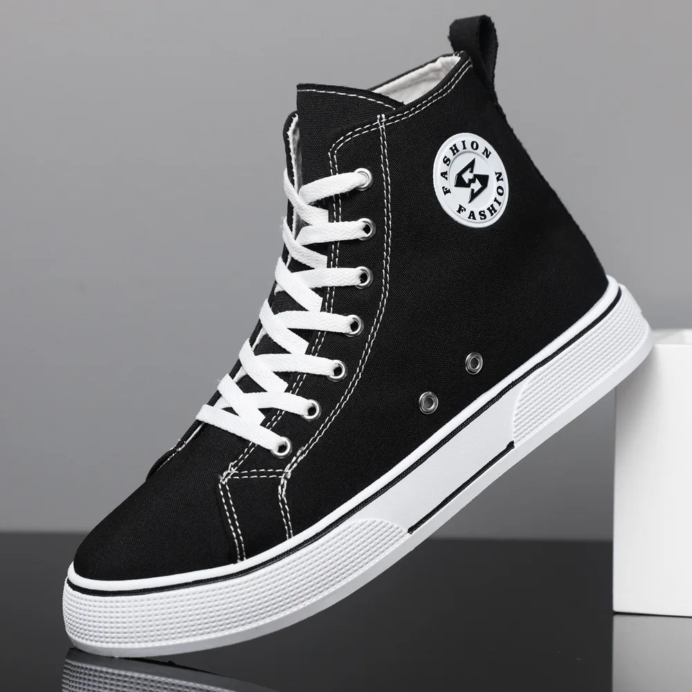 Korean High-top Canvas Shoes High-top Couple Sneakers Trendy Versatile Campus Student Sneaker Comfortable Lace-up Retro Shoes