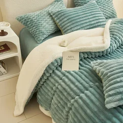 Faux-rabbit Velvet Duvet Cover for Bedroom Warm Thicken Comforter Sets Quilt Cover Bedding Set Duvet Cover Christmas Bed Linen