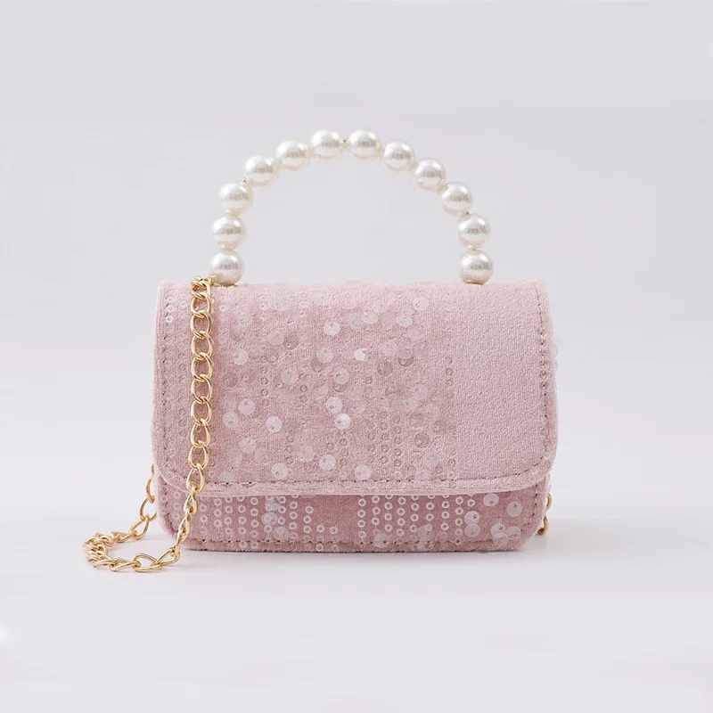 Fashion Children\'s Shoulder Bag Pearl Sequins Hot Selling Girl Baby Cute Zero Wallet Princess Bag Women\'s Handbag  mini bag