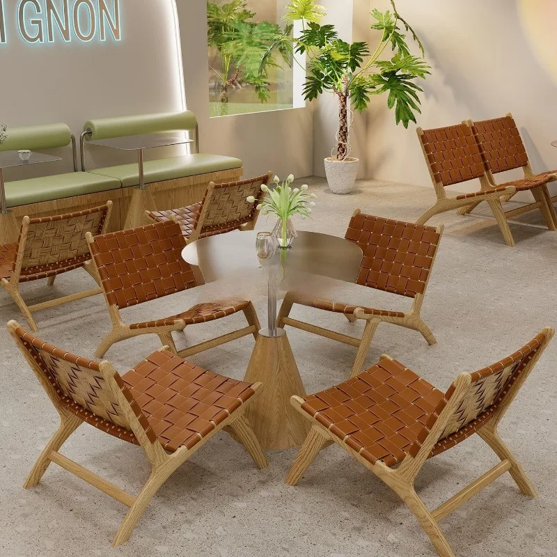 Nordic cafe table and chair combination, western restaurant dessert restaurant, wall rattan chair