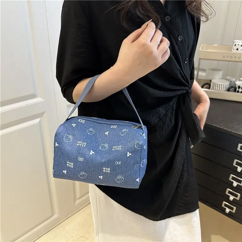 حقيبة مستحضرات التجميل هالو كيتي للنساء حقيبة مستحضرات التجميل كاوبوي ماكياج مقبض الحقيبة السفر الضروري حقيبة أدوات الزينة Kawaii حمام دش حقيبة #6