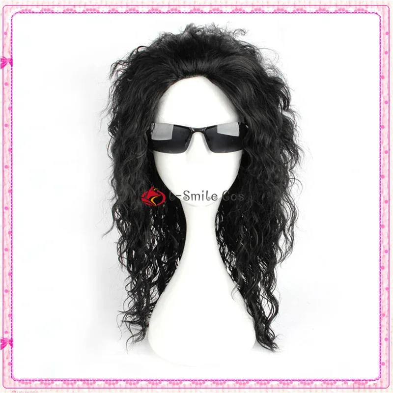 Gafas de pelo largo y rizado negro Michael Jackson de alta calidad, adecuadas para fiestas de Halloween y Navidad