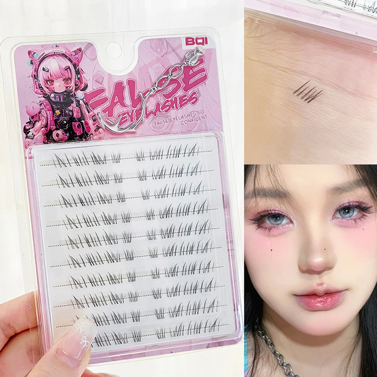 10 file Estensione ciglia naturali giornaliere Volume segmentato Ciglia Manga individuali Visone Ciglia finte Cluster Ciglia Strumento per il trucco