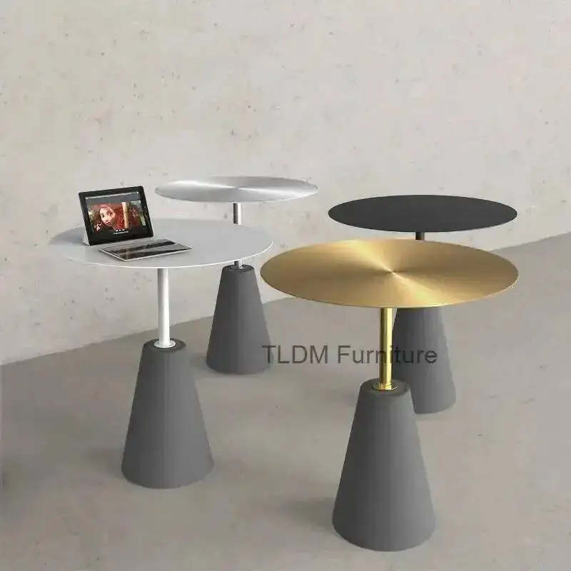 

Круглый журнальный столик Угловой столик для гостиной Простой круглый стол для спальни Приставные столики для балкона Креативные приставные столики в скандинавском стиле