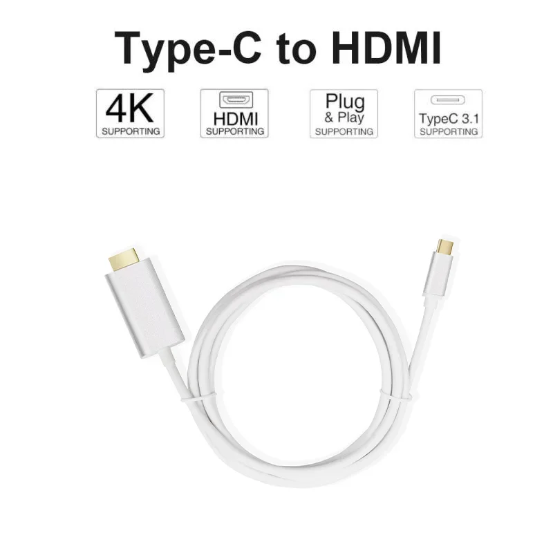 1.8M USB C Cáp HDMI Loại C sang HDMI cho Macbook Samsung Galaxy S9/S8/Note 9 huawei P20 Pro USB-C HDMI Adapter
