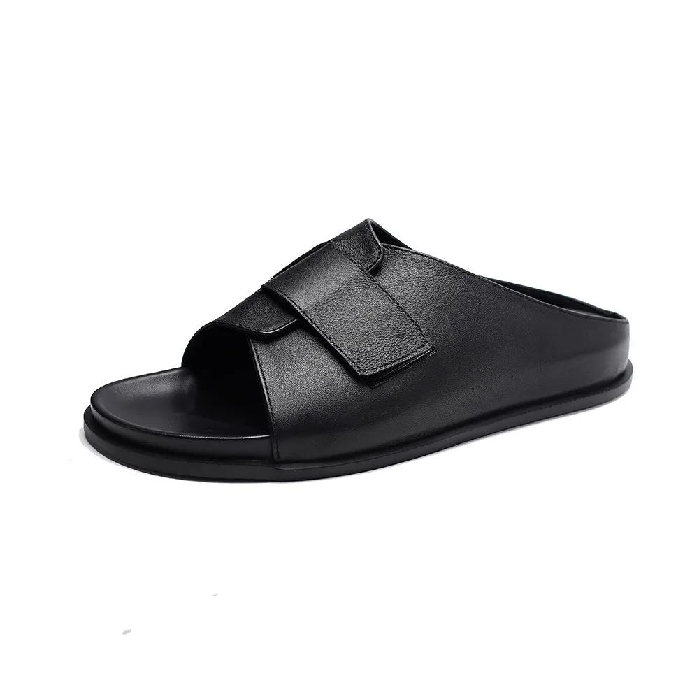 

Тапочки, кожаные шлепанцы, обувь, сандалии для мужчин, весна-лето, мужские сандалии высокого качества из натуральной кожи, новые мужские сандалии в британском стиле ретро