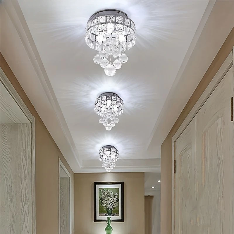 Modern Aisle Lights Entrance Crystal Chandelier Mini  with Three  Hallway Bedroom Kitchen Children's Room