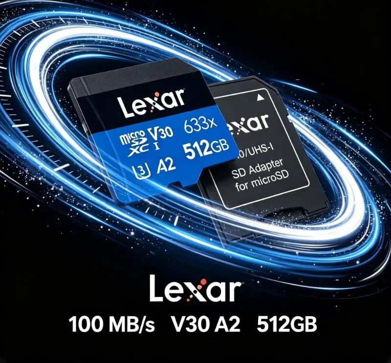 Lexar 633x Original Memory Card Multifunctional Micro SD Card TF Card Blue A1 A2 V10 V30 for Phone DVR Table