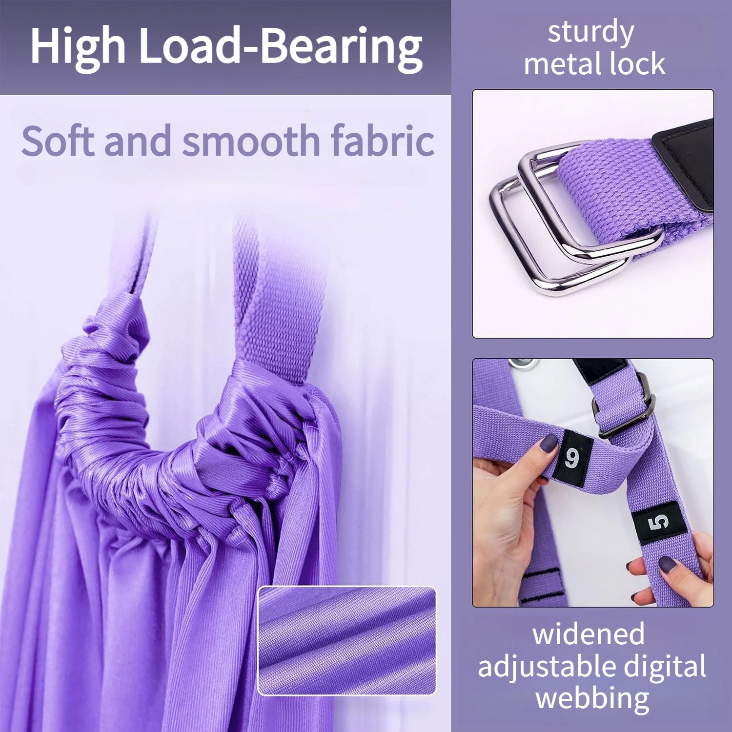 調節可能なドアエアリアルヨガストラップ、ホームヨガスイングス - Stretch Strap Yoga のレビューと価格
