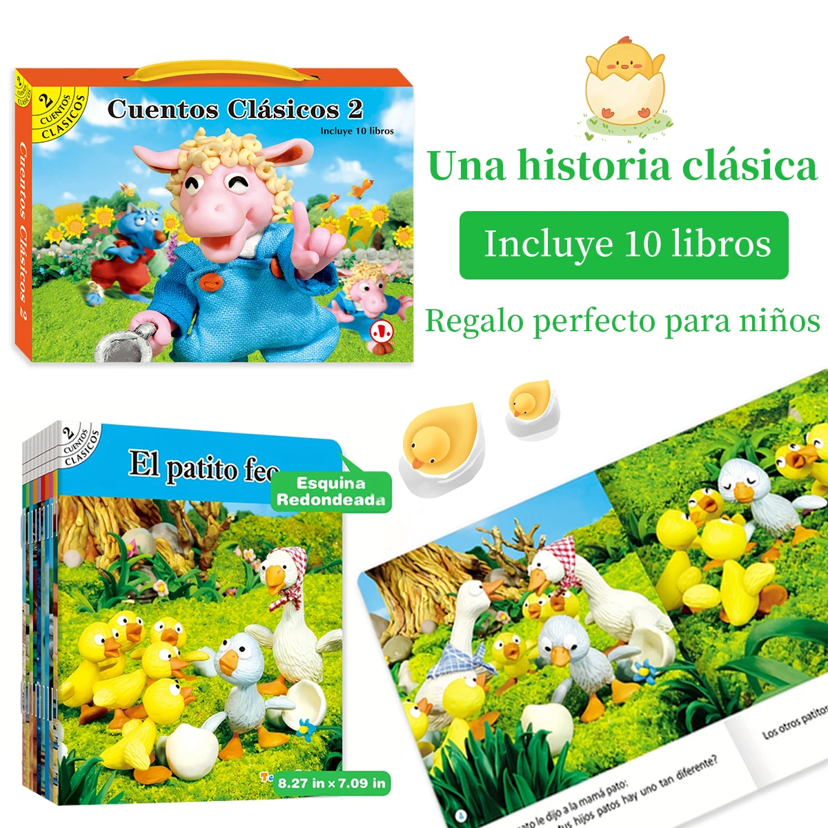 

Spanish Classic Fairy Tale Board Book Set For Kids 10 Volumes With Illustrations And Rounded Corners For Children Early Reading