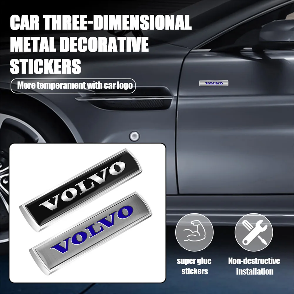 1PCS Metal Car Body Trunk Fender Sticker Auto Emblem Decal For Volvo RDESIGN XC60 XC90 S60 S80 S60L V40 V60 AWD V90 Accessories