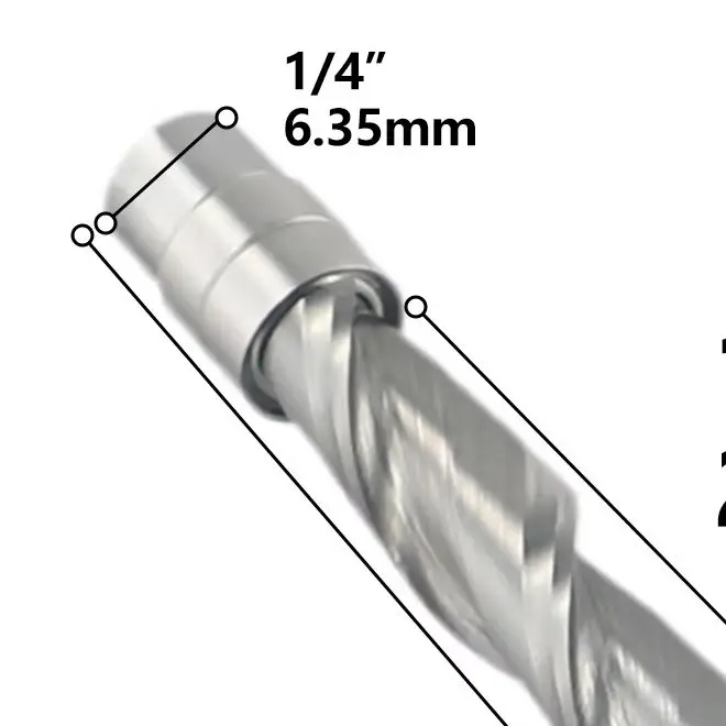 Carbide Flush Trim Spiral Router Bit 6mm 6.35mm For Wood Plastic Laminate Nonferrous Metal CNC Milling Tool