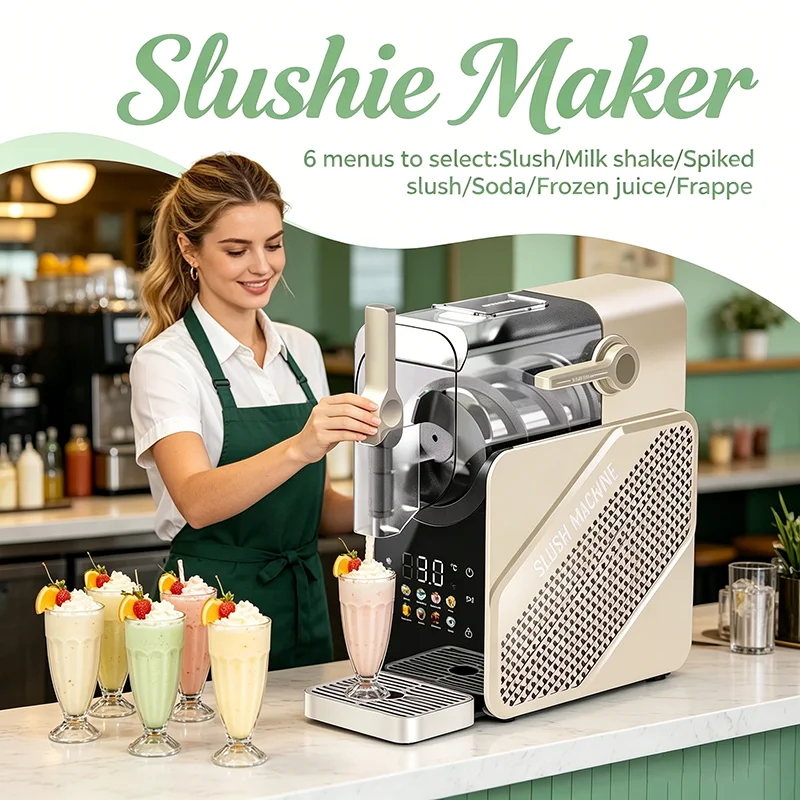 Table Top Slush Machine 6-in-1 Frozen Beverage Maker for Mobile Juice Bar and house hold Kitchen Service