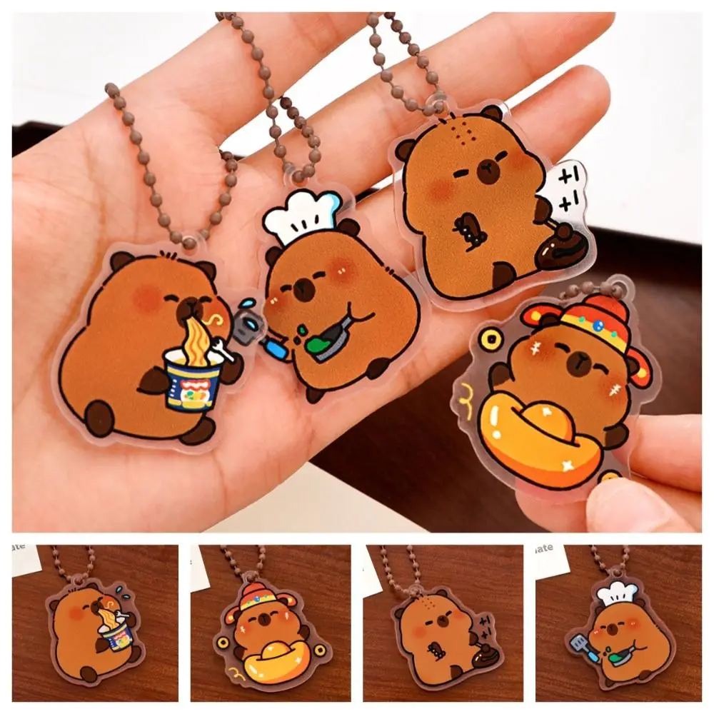 Capybara Keychain Kapibara Bag Hanging Acrylic Creative Cute Funny Cartoon Capibara Pendant Backpack Decor