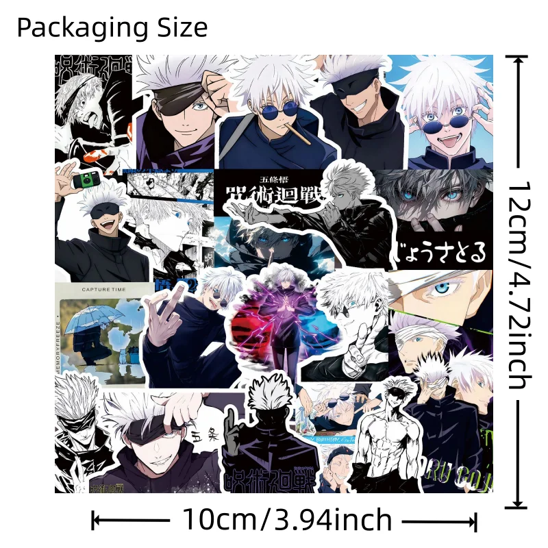 Jujutsu Kaisen Gojo Satoru Anime Stickers Waterproof Vinyl Decal For Laptop Water Bottle Scrapbook Notebook DIY Decor Kids Fans