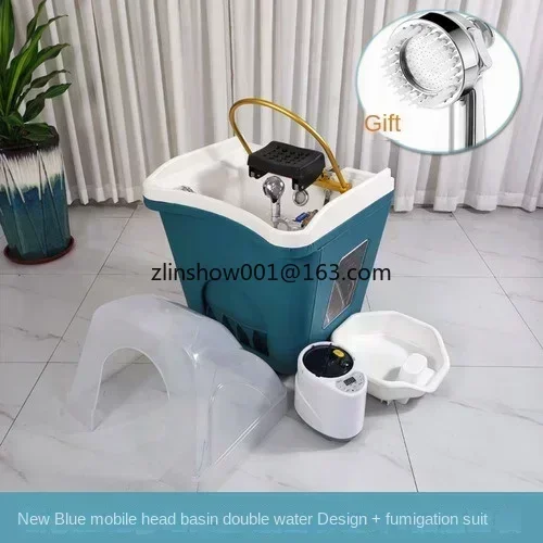 Free Shipping Head Treatment Fumigration Spa Machine Mobile Shampoo Basin Beauty Salon Ear Cleaning  Water Circulation