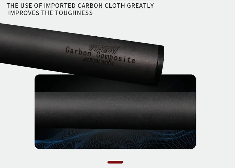 YFEN 58-Inch Carbon Fiber Billiard Pool Cue Stick with 12.5mm Tip