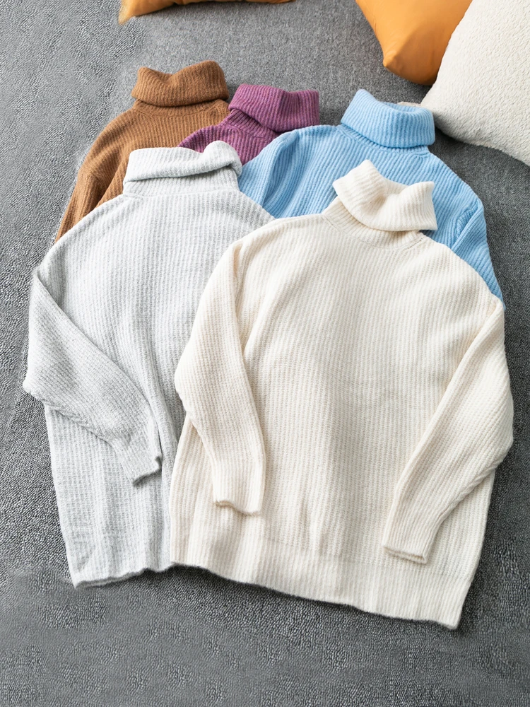 

Удобный теплый вязаный свитер с высоким воротником и длинным светом на голову, простой вариант, всесезонный, корейская версия, весна-осень