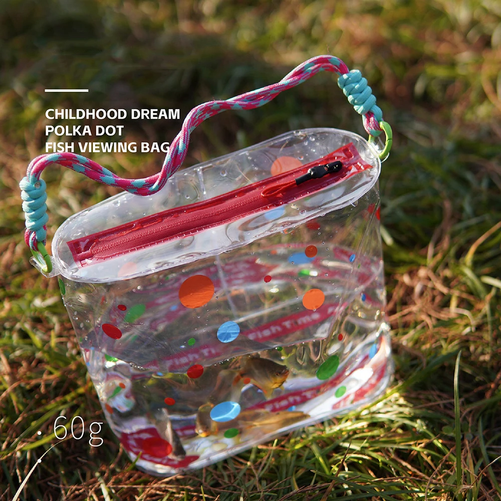 

Портативное складное прозрачное ведро для рыбалки, сумка для живой рыбы, сумка для наблюдения за рыбой, уличная детская ручная пластиковая сумка-переноска
