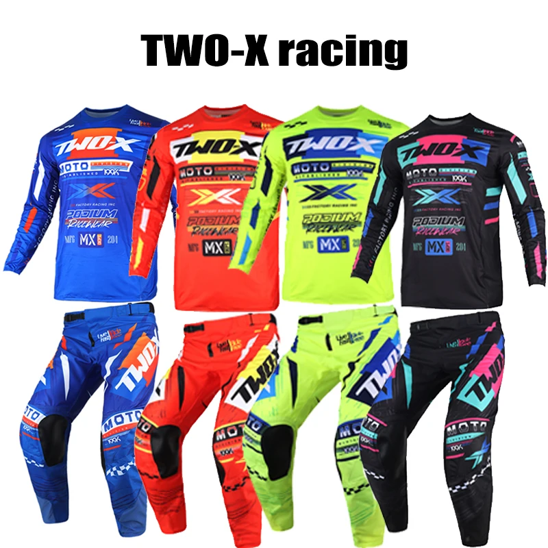 Two-X Motocross Men's Women's Jersey Pants Combo MX ATV Dirt Bike MTB Enduro Suit Racing Gear Set For Adult