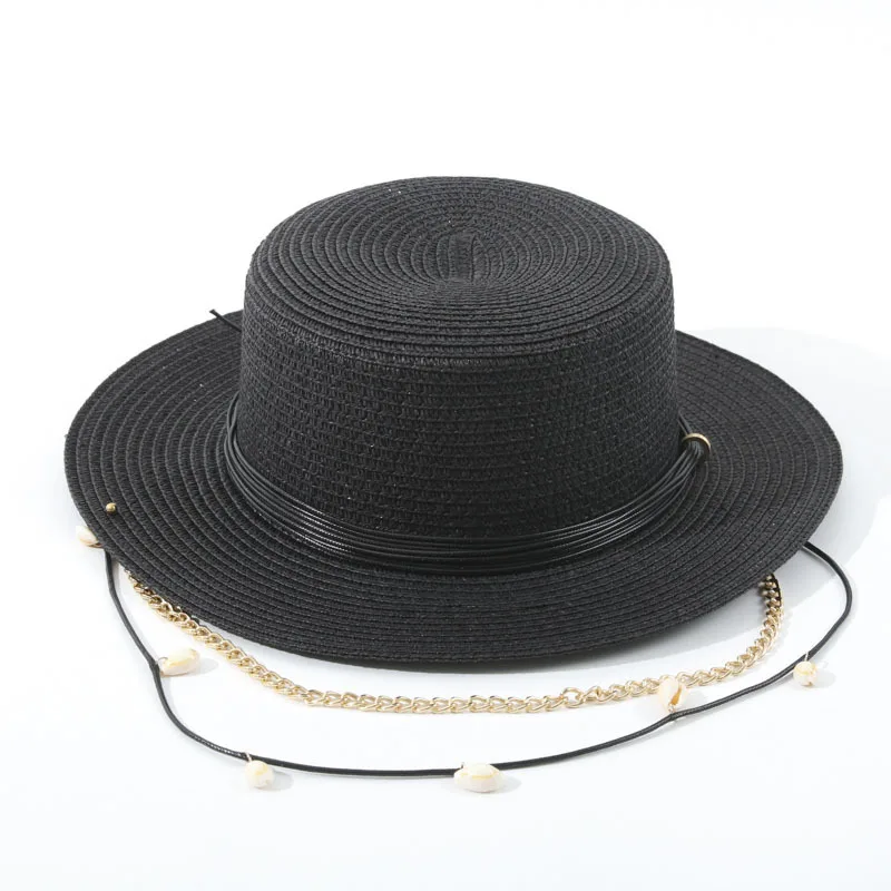 Shell Conch Chain Design Straw Beach Hat, European Ins Hot Sale for AliExpress eBay Sun Cap