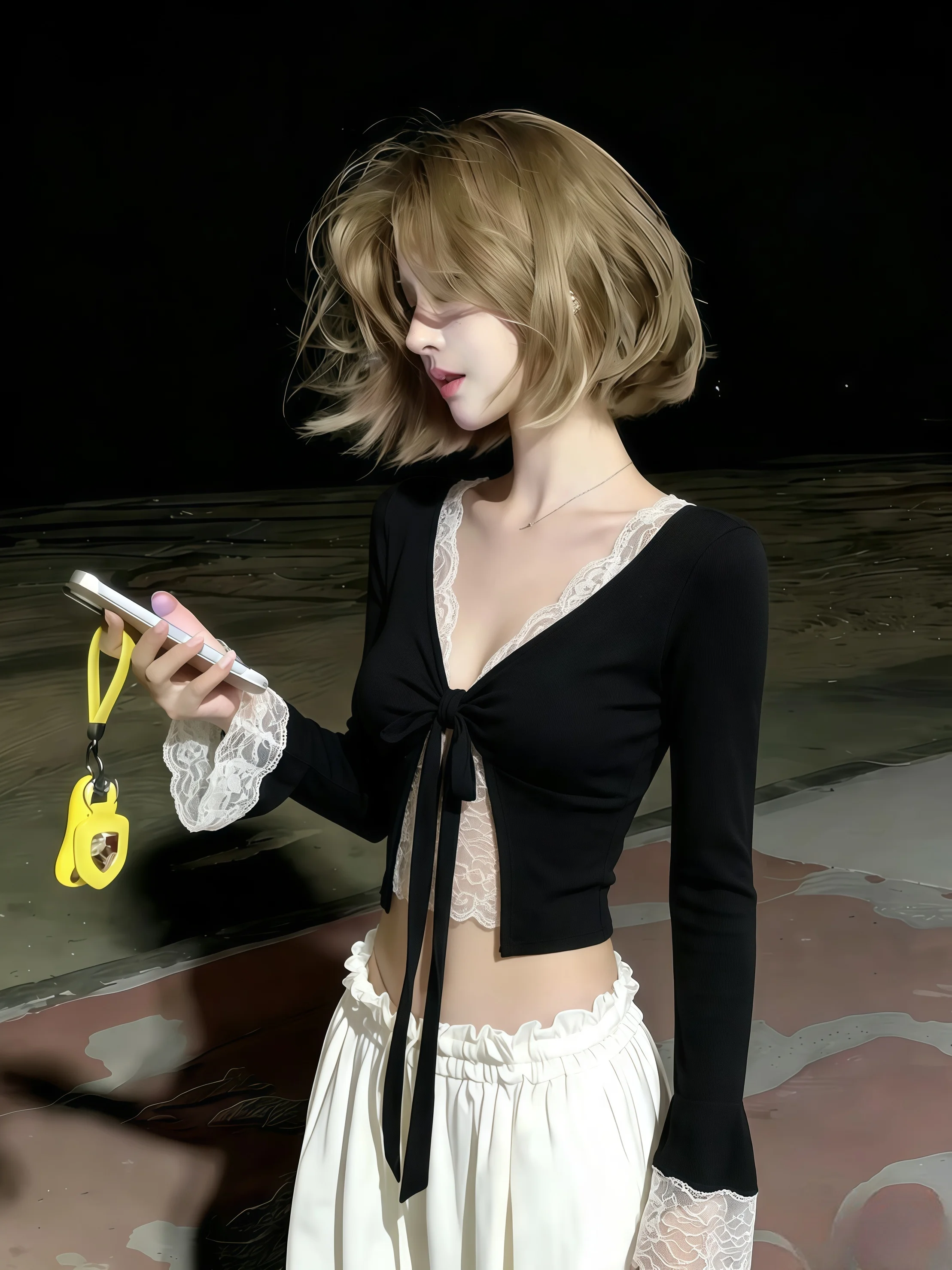 Korean Style Long Sleeve T-Shirt Women Early Autumn Sexy Bow Knot  Splice Lace V-neck Gown for Hourglass  Pear ...